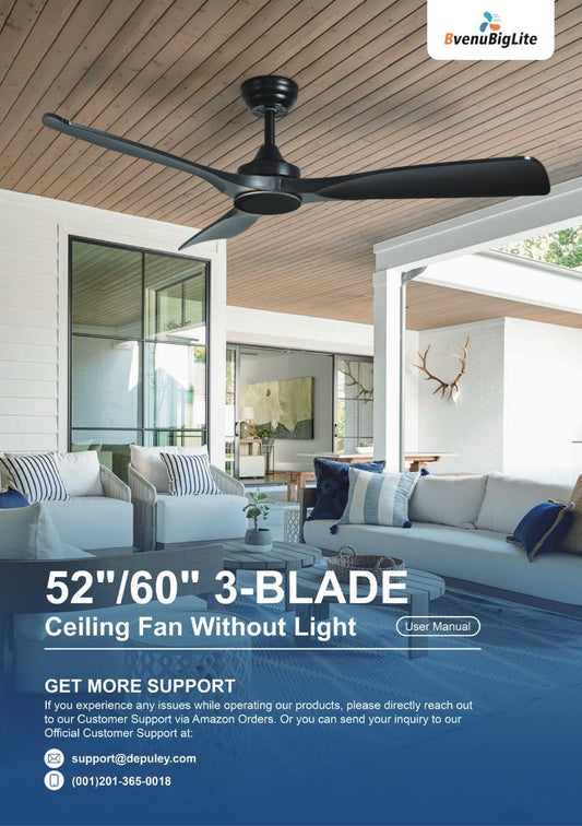 Install Tutorial | Depuley 52" Ceiling Fan with Remote APP Control | WS-FPZ180 | Indoor & Outdoor Practical Fan - DEPULEY