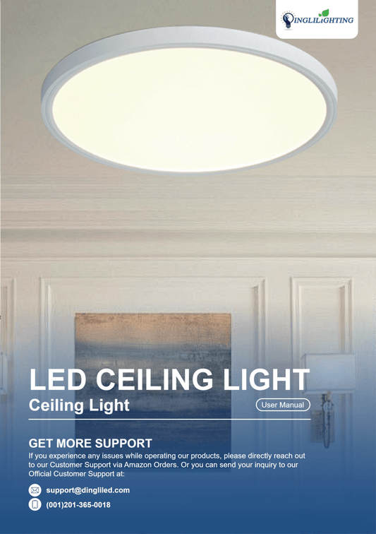 WS-FPP12-12 DLLT 12"/24W 5CCT Dimmable LED Ceiling Lamp User Manual - DEPULEY