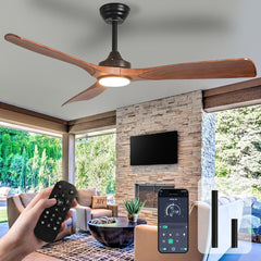 Depuley 52" Ceiling Fans with LED Lights and Remote, Modern Ceiling Fan Noiseless Reversible DC Motor for Kitchen/Patio/Farmhouse & Covered Outdoor Lighting, Timing, 3 Light Color Changeable - 10 | DEPULEY