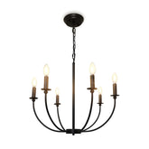 Depuley 6-Light Black Farmhouse Chandelier, Industrial Iron Chandelier Lighting Fixtures Hanging, Rustic Candle Ceiling Pendant Light Fixture - WS-FND71-40B 1 | DEPULEY