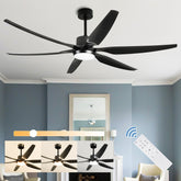 Depuley 66 Inch Black Ceiling Fans with Lights Remote Control, 6 Blade Modern Ceiling Fan with Dimmble LED Lights, Indoor and Outdoor for Patio, Living Room, Bedroom, Office, Reversible Quiet DC Motor - WS-FPZ32-12B-BK 2 | DEPULEY