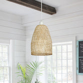 Depuley Retro Bamboo Woven Pendant Lights, Hand-Woven Caged Ceiling Lamp, Corridor Bedroom Living Room Lighting Pendant Light Dining Room Decorative Lamp - WS-FND88-60B 1 | DEPULEY