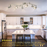 DLLT Modern LED Track Lighting Kit - 6 Lights Adjustable Decorative Track Light Fixture, 6 Way Flush Mount Ceiling or Wall Spotlight for Kitchen, Dining Room, Hallway, Bedroom, Warm Light, Silver - WSSD02 - 18B 1 | DEPULEY