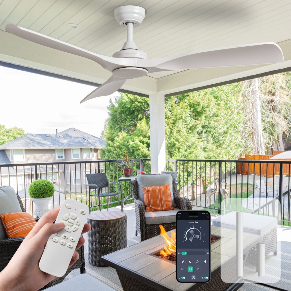 Replacement | Remote Control Set for Depuley 42/52/60/72" Celing Fan with LED Light or No Light, Indoor Outdoor Fan with Remote APP Control, 3/8 Blades - Remote - Set - WS - FPZ180 - 18B 6 | DEPULEY