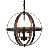 Depuley Vintage Pendant Hanging Light, Flush Mount Ceiling Chandelier Lamp with Metal Spherical Shade for Kitchen, Dining Room, Living Room, Hallway, Bedroom, Entryway 3-Light Matte Black - WSCL34-3-B 1 | Depuley