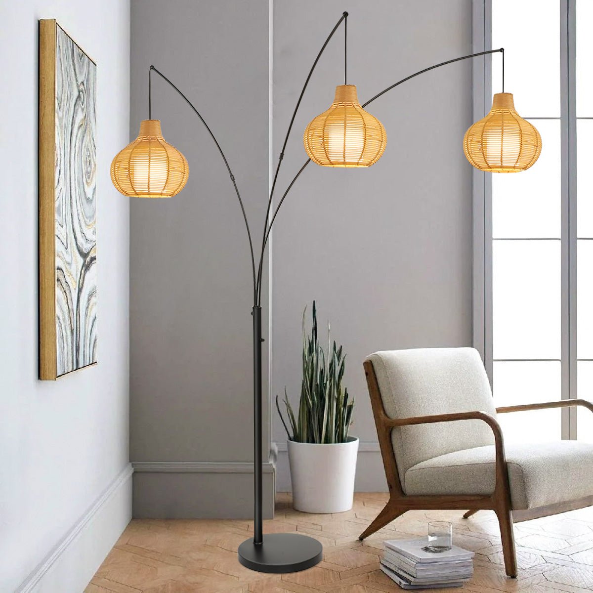 Magnifying Floor Lamp 3X and Bright LED Floor Lamp Hand Free with Adjustable Gooseneck
