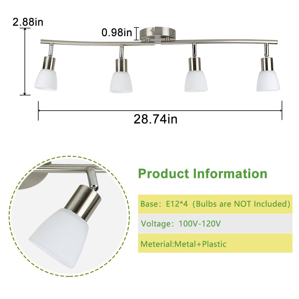 Depuley 4-Light Track Lighting Fixtures-Adjustable Directional Spotlight Ceiling Light, Bulb Included - WS-HH-S403-4 3 | Depuley