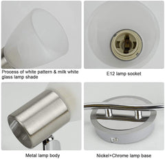 DLLT 6-Light Flexible Track Lighting Rail, Modern Directional LED Spot Ceiling Light Fixture with Glass Shade, for Living Room, Dining Room, Bedroom, Kitchen, Brush Steel - WSSD04-30B 6 | Depuley