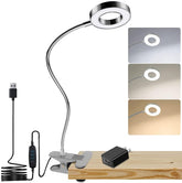 Depuley Dimmable Clip on Reading Light, 48 LED Chips USB Bed Night Lights with 3 Colors, 15 Brightness Level Book Light Flexible Clamp for Makeup Mirror, Desk, Bedside, Headboard, Piano, Computer Light - WSTL01-S 3 | Depuley