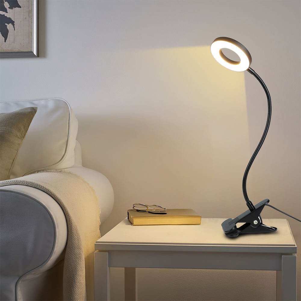 Depuley DLLT Dimmable Clip-on Reading Light, 48 LED USB Book Lamp, 3 Colors  Changeable Night Light Clip on for Desk, Bed, Headboard, Makeup Mirror,  Dorm Room, Computer, Piano Lighting, 15 Brightness Levels – DEPULEY