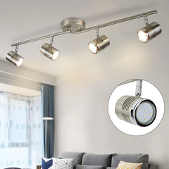 DLLT LED Track Light, Complete Track Lighting Kits, Flush Mount Ceiling Spot Lights for Kitchen, Dining Room, Bedroom, Hallway, 4 Lights-Warm Light, GU10 Lamp Base (Bulbs Included) - WSSD01-12B 2 | Depuley