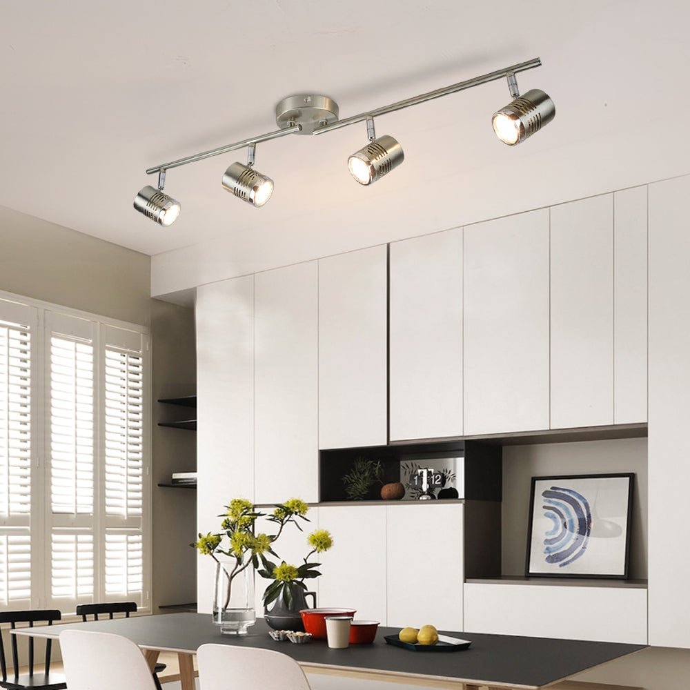 DLLT LED Track Light, Complete Track Lighting Kits, Flush Mount Ceiling Spot Lights for Kitchen, Dining Room, Bedroom, Hallway, 4 Lights-Warm Light, GU10 Lamp Base (Bulbs Included) - WSSD01-12B 11 | Depuley