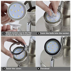 Depuley Industrial Track Light LED Directional Ceiling Spot Light, Indoor Round Ceiling Spot Lighting Fixture 3-Light for Kitchen/Dining Room/Hallway/Bedroom/Picture Wall, Warm Light, 3 * 3W Gu10 Bulb - WSSD01-9B 4 | Depuley