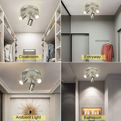 Depuley Industrial Track Light LED Directional Ceiling Spot Light, Indoor Round Ceiling Spot Lighting Fixture 3-Light for Kitchen/Dining Room/Hallway/Bedroom/Picture Wall, Warm Light, 3 * 3W Gu10 Bulb - WSSD01-9B 6 | Depuley