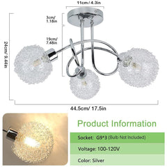Depuley Modern 3-Light Semi Flush Mount Ceiling Light Fixture, Small Sputnik Chandelier with Globe Wire Shade, Elegant Ceiling Lamp for Bedroom Kitchen Hallway Entryway Dining Room - WS-FNC20-40B 3 | Depuley