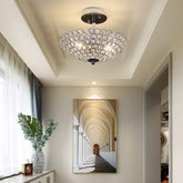 DLLT Modern Elegant Crystal Ceiling Lights,2-Light Bowl Shape Ceiling Chandeliers Lights with K9 Crystal Beads, Luxurious Semi Flush Mount Ceiling Light for LivingRoom,Bedroom - WSCL33-01 1 | Depuley