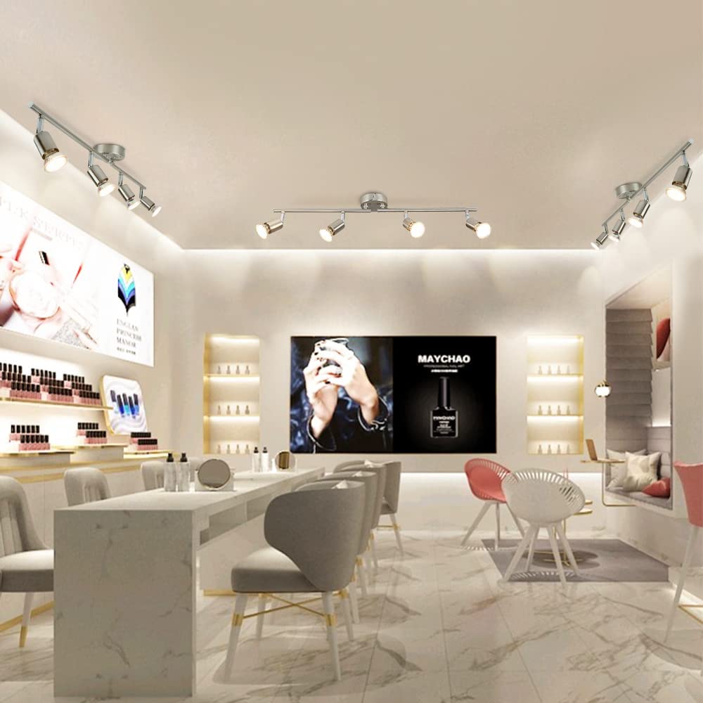 Depuley Modern LED 4 Light Track Lighting Kit, Flexibly Adjustable Decorative Accent Lamp, Bulbs Included - WSGDD01-12B 7 | Depuley