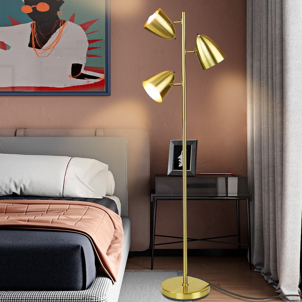 DLLT Modern Standing Lamp for Living Room Bedroom Bright Torchiere Metal 3 Light Tall Tree Floor Lamp Adjustable LED Reading Floor Light Pole Stan
