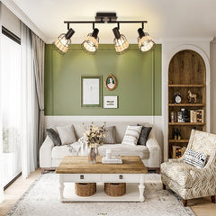 Depuley Modern Track Lighting Kit, 4-Head Rattan Track Wall Spotlight,with Woven Cage - WS-FNG51-40B 11 | Depuley