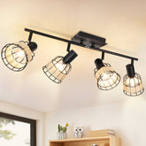 Depuley Modern Track Lighting Kit, 4-Head Rattan Track Wall Spotlight,with Woven Cage - WS-FNG51-40B 1 | Depuley