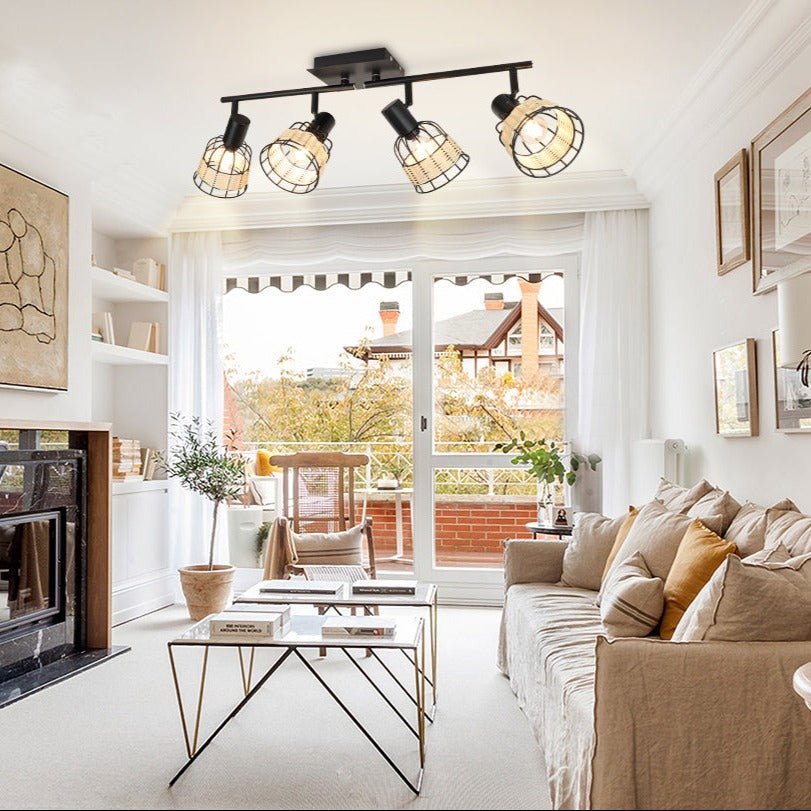 Depuley Modern Track Lighting Kit, 4-Head Rattan Track Wall Spotlight,with Woven Cage - WS-FNG51-40B 10 | Depuley