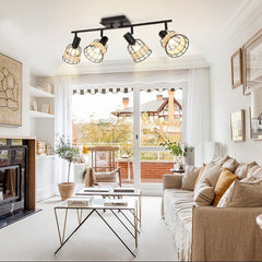 Depuley Modern Track Lighting Kit, 4-Head Rattan Track Wall Spotlight,with Woven Cage - WS-FNG51-40B 10 | Depuley