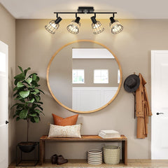 Depuley Modern Track Lighting Kit, 4-Head Rattan Track Wall Spotlight,with Woven Cage - WS-FNG51-40B 8 | Depuley