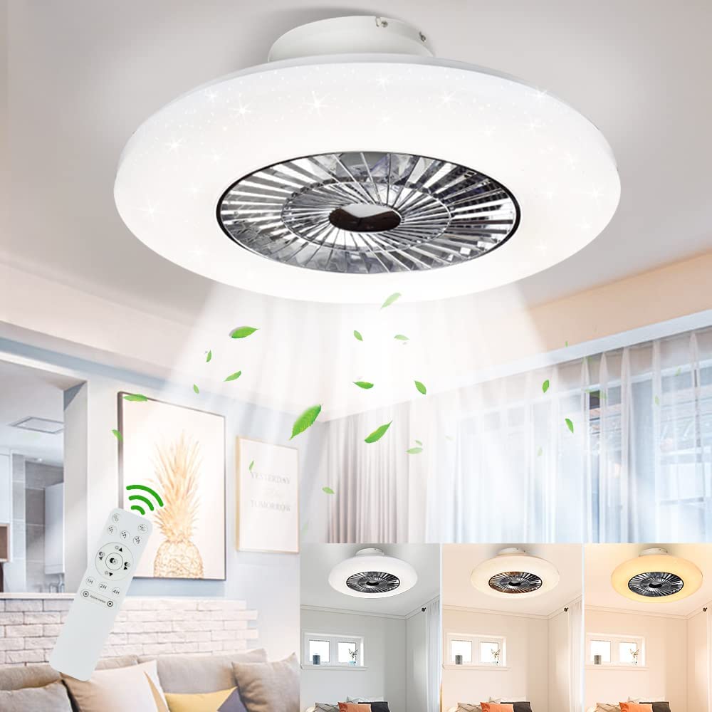Modern Ceiling Fans with Lights Reversible Fan with Remote 20in Smart  Ceiling Fan Lighting Timing 6 Speeds Low Profile Ceiling Fan with Light  Dimmable
