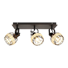 Depuley Rustic Metal and Rattan 3-Light Wall Light, with Variable Direction Lampshade - WS-FNG47-40B 9 | Depuley