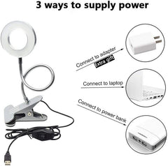 Depuley W-LITE 6W LED USB Clip on Reading Light, 2-Light Color Desk Lamp with Clamp for Bed Kids Book Piano Headboard, Eye Protection, Book Light Warm & Cool Light Colors, Adapter Included - B074V55XBR 20 | Depuley