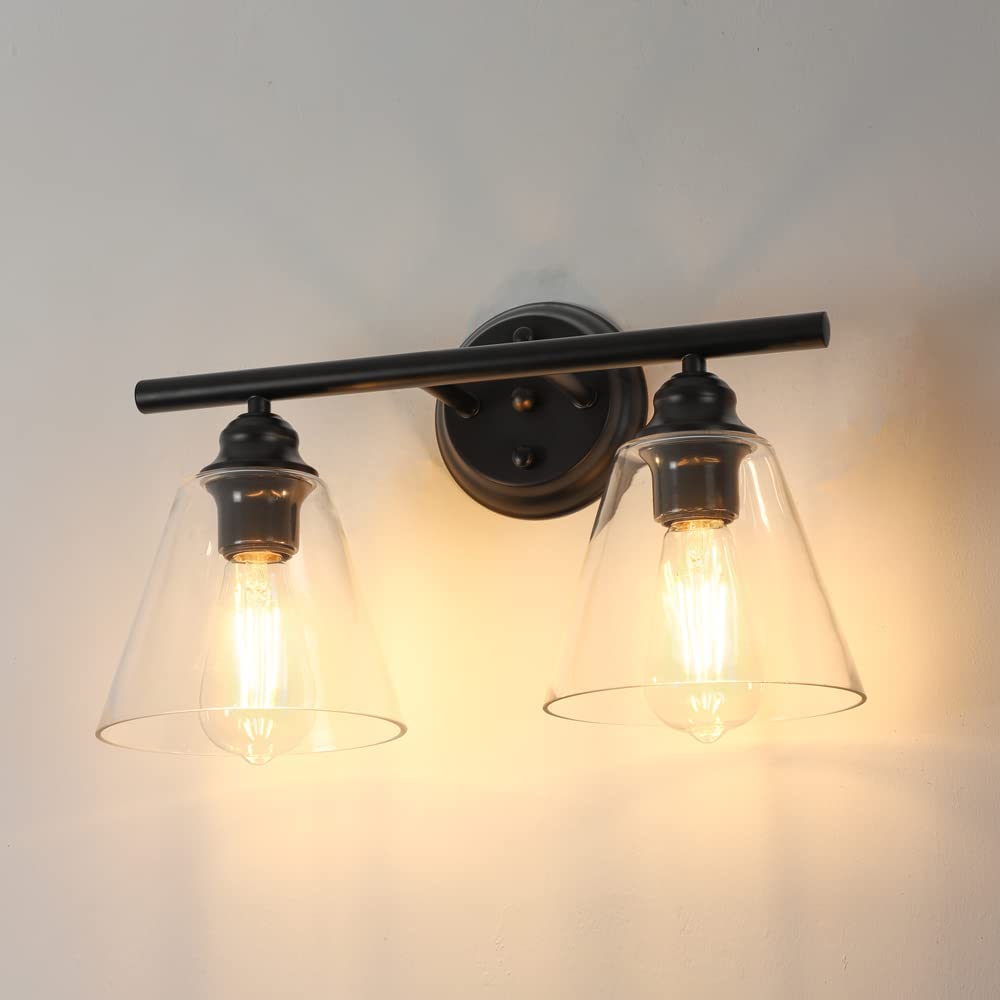 DLLT Wall Sconces Lighting Hanging Wall Mount Lamp 2 Lights Farmhouse Bath Vanity Light Fixture for Bathroom Hallway Powder Room Kitchen Mirror