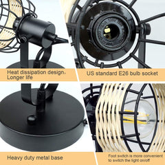 Depuley Wall Spotlight Fixture, Rustic Cage Wall Light with Plug in Cord, Adjustable Flush Mount Track Lighting - WS-FNG45-40B 4 | Depuley