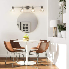 DLLT 4 Lights Track Lighting 4-Way Modern Flush Mount Ceiling & Wall Decorative Lamp with Adjustable Head, Directional Caged Spot Lighting Fixture for Kitchen Bedroom Living Room, E12 Lamp Base (Bulbs Included) - WSSD07-4S 10 | Depuley