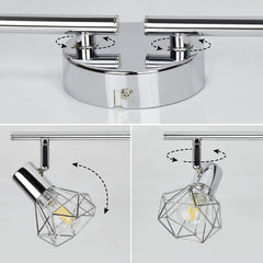 DLLT 4 Lights Track Lighting 4-Way Modern Flush Mount Ceiling & Wall Decorative Lamp with Adjustable Head, Directional Caged Spot Lighting Fixture for Kitchen Bedroom Living Room, E12 Lamp Base (Bulbs Included) - WSSD07-4S 6 | Depuley