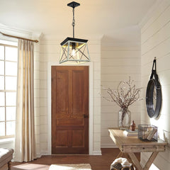 Depuley Farmhouse Pendant Light Fixture, Adjustable Rustic Island Light, Industrial Square Chandelier Lighting Ceiling Hanging - WS-FND64-60B 5 | Depuley