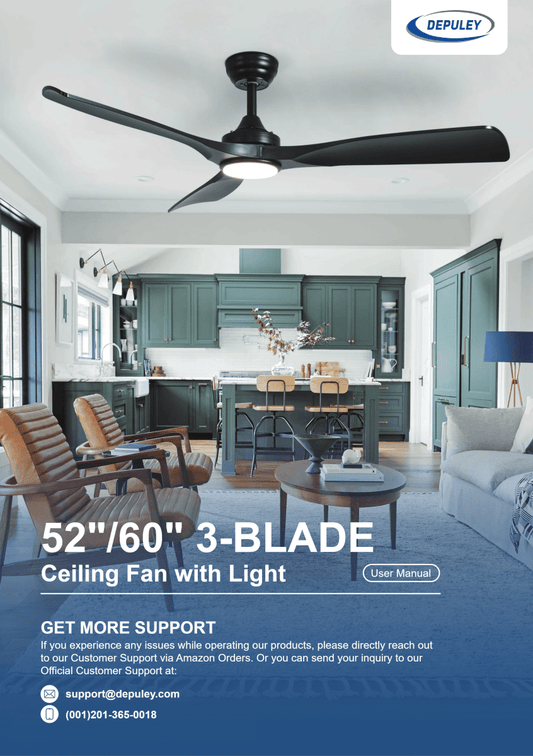 WS-FPZ180 | Depuley 2025 Edition 52 In Practical Ceiling Fan with Remote APP Control User Manual - DEPULEY