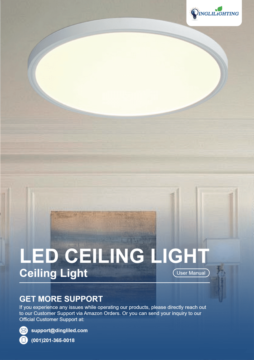 WS-FPP12-12 DLLT 12"/24W 5CCT Dimmable LED Ceiling Lamp User Manual - DEPULEY