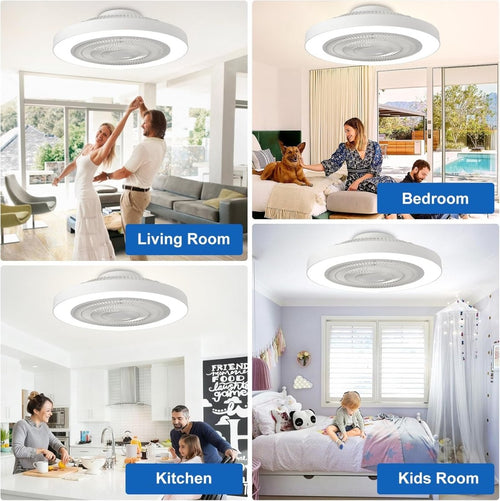 19" White Ceiling Fan with Light and Remote - WS-FPZ223-20C-WH-B 2 | DEPULEY