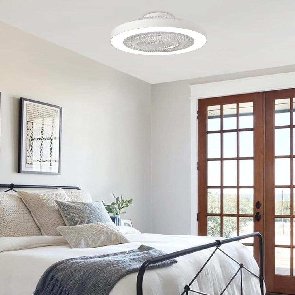 19" White Ceiling Fan with Light and Remote - WS-FPZ223-20C-WH-B 8 | DEPULEY