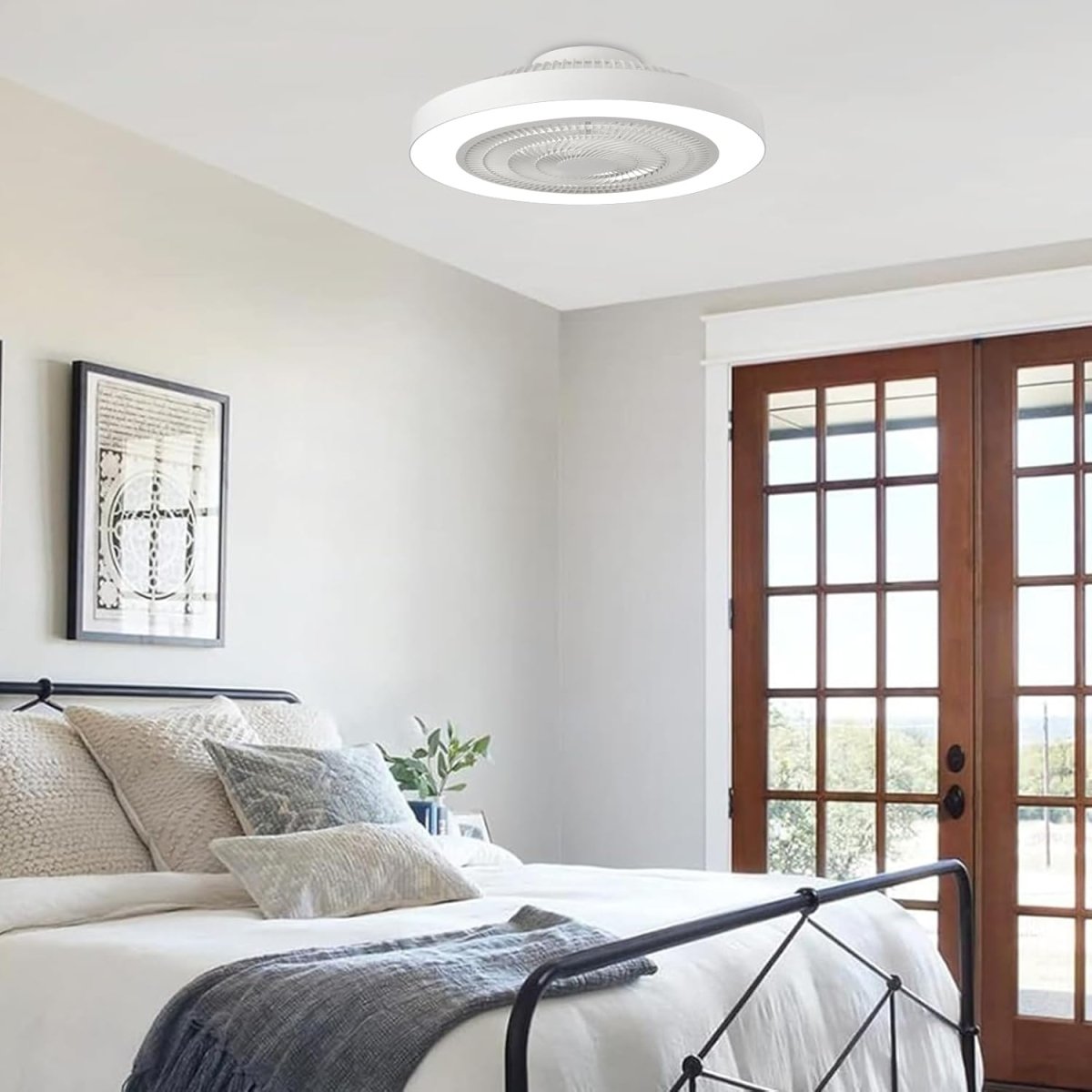 19" White Ceiling Fan with Light and Remote - WS-FPZ223-20C-WH-B 8 | DEPULEY