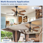 42" Caged Ceiling Fan with Light and Remote - WS-FPZ189-35C-BK-AP.NA 5 | DEPULEY