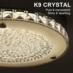 Depuley 18W LED Crystal Ceiling Light with Remote, 11-Inch Modern Dimmable Close to Ceiling Lights Fixtures, 1440LM 3 Color Changeable - WSCL40-B18C 2 | DEPULEY