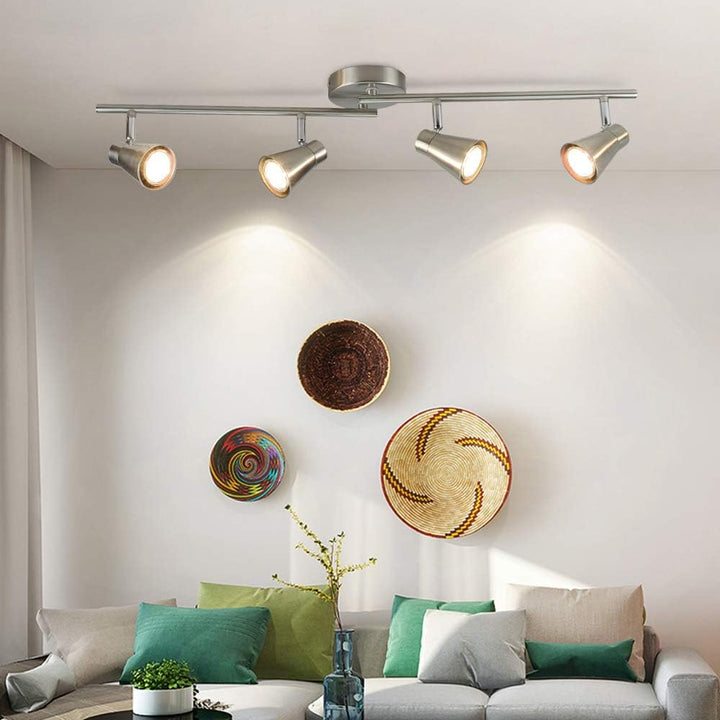 Depuley 4 Way Spotlights Ceiling Lights, Kitchen Spot Lights Rotatable, Directional Ceiling Spotlight for Kitchen, Dining Room, Bedroom, Office, Brushed Nickel, GU10 Bulbs Included - WSSD02-12B 7 | DEPULEY