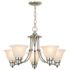 Depuley 5-Light Modern Chandelier Light Fixtures, 21" Contemporary Chandelier Brushed Nickel with Glass Shade, Adjustable Ceiling Hanging Pendant Lighting for Dining Room - WS-FND97-60B 2 | DEPULEY