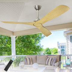 Depuley 52 Inch Remote Ceiling Fan Without Light, Low Profile Ceiling Fan No Light with 3 Blades and Noiseless Reversible DC Motor for Patio, Kitchen, Farmhouse & Covered Outdoor, Timer - WS-FPZ42-18B-NE 2 | DEPULEY