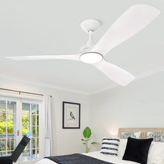Depuley 52" Modern Ceiling Fan with Lights Remote Control, Low Profile Ceiling Fans Noiseless Reversible DC Motor for Bedroom/Living Room/Study/Patio Lighting, Timing, 3 Light Color Changeable-White - WS-FPZ40-18C-WH 1 | DEPULEY