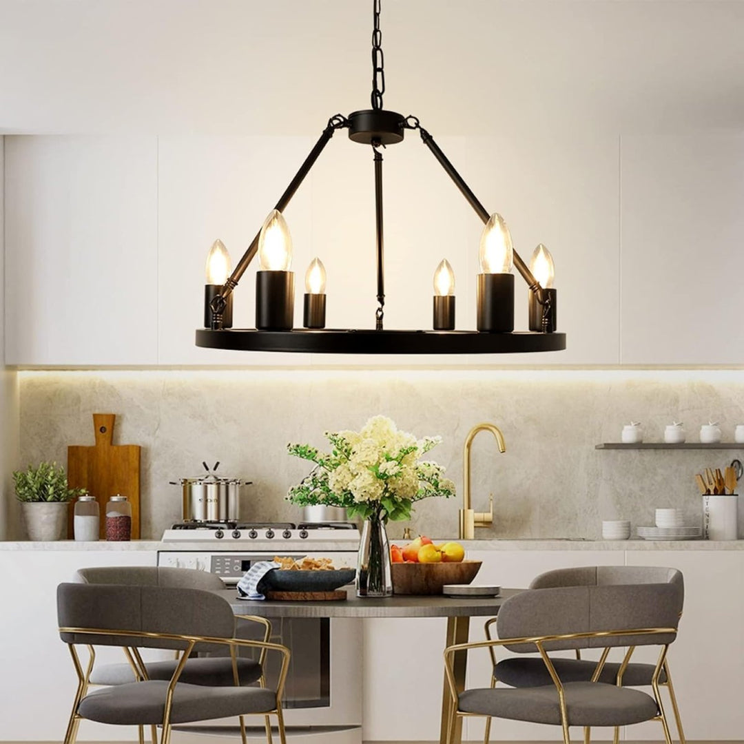 Round Farmhouse Above Table Light Chandeliers Ceiling Lights