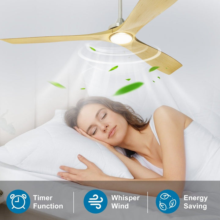 Depuley 60 Inch Low Profile Ceiling Fan with Lights 3 Blade Fan with Noiseless Reversible Motor, Ceiling Fan with Remote Control for Indoor living Room, Kitchen, Bedroom,Outdoor Covered Patio - WS-FPZ41-18C-NE 8 | DEPULEY