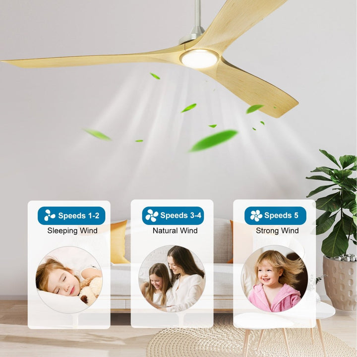 Depuley 60 Inch Low Profile Ceiling Fan with Lights 3 Blade Fan with Noiseless Reversible Motor, Ceiling Fan with Remote Control for Indoor living Room, Kitchen, Bedroom,Outdoor Covered Patio - WS-FPZ41-18C-NE 6 | DEPULEY