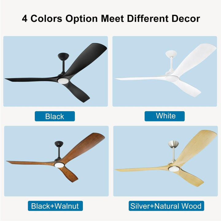 Depuley 60 Inch Low Profile Ceiling Fan with Lights 3 Blade Fan with Noiseless Reversible Motor, Ceiling Fan with Remote Control for Indoor living Room, Kitchen, Bedroom,Outdoor Covered Patio - WS-FPZ41-18C-NE 7 | DEPULEY